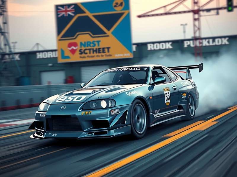 CarX Street PS5 पर एक कार शानदार ड्रिफ्ट करते हुए