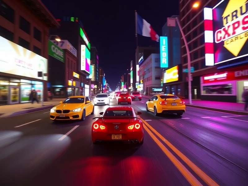 CarX Street PS4 गेमप्ले स्क्रीनशॉट - शहर में तेज़ रेस