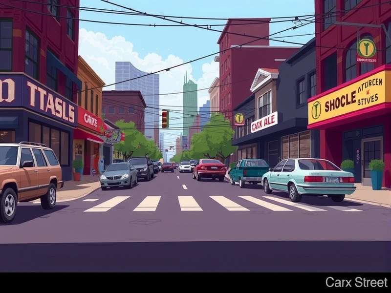 CarX Street multi-platform racing scene showing a sleek sports car on a city street at night