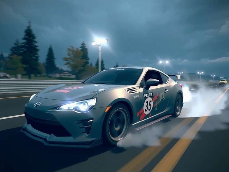 CarX Street PS5 Drift Scene showing smoke and angle