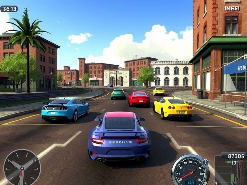 CarX Street PC gameplay screenshot showing high-speed night race