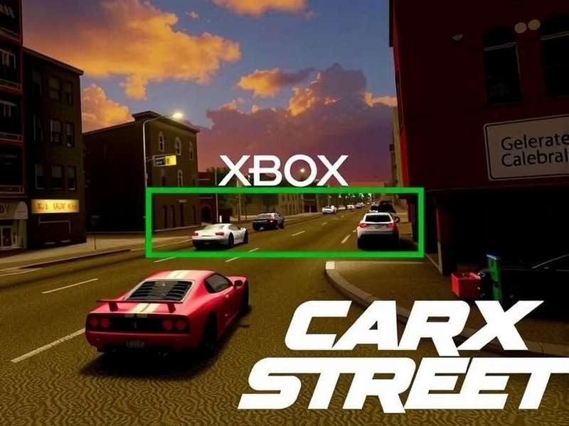 CarX Street Xbox gameplay screenshot showing high-speed racing
