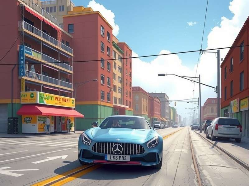 CarX Street gameplay screenshot featuring a high-performance street car racing at night in an urban environment