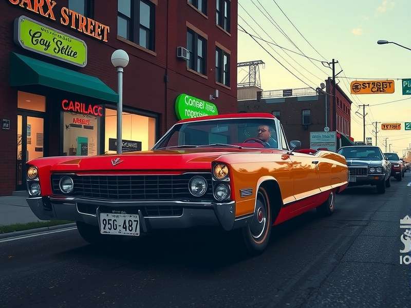 Cadillac CT5-V Blackwing racing at night in CarX Street