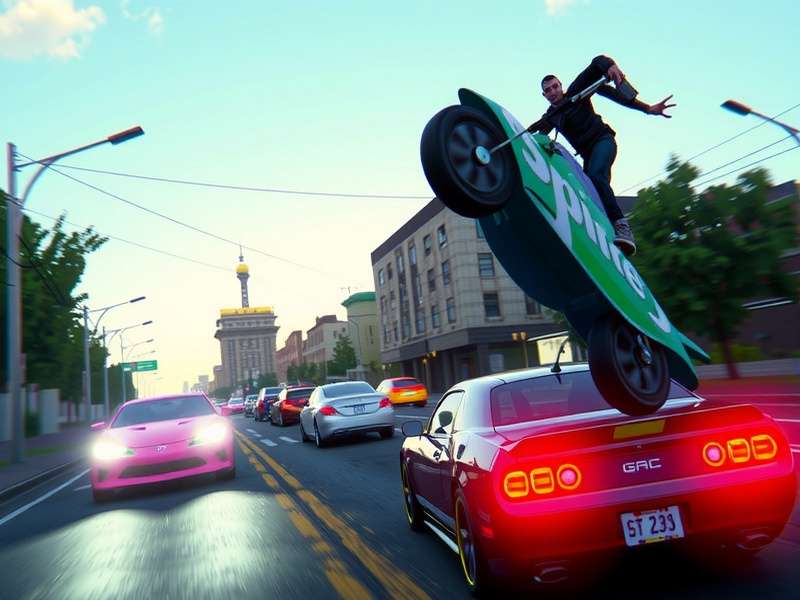 CarX Street Xbox gameplay screenshot showing night race