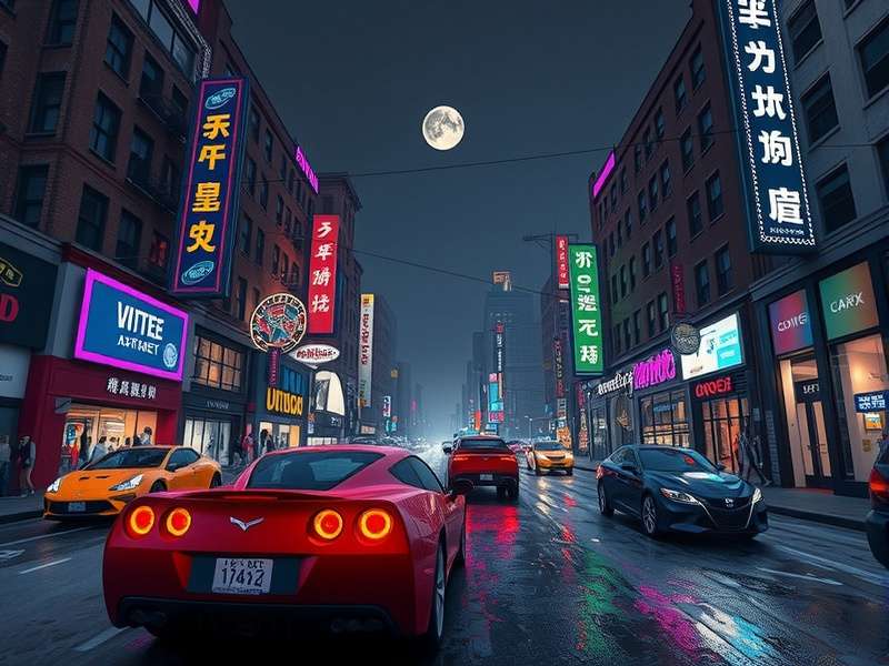 CarX Street online multiplayer racing session with multiple cars on neon-lit streets