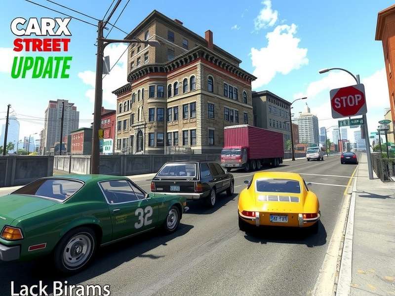 CarX Street update gameplay showing a neon-lit night race in Mumbai-style streets