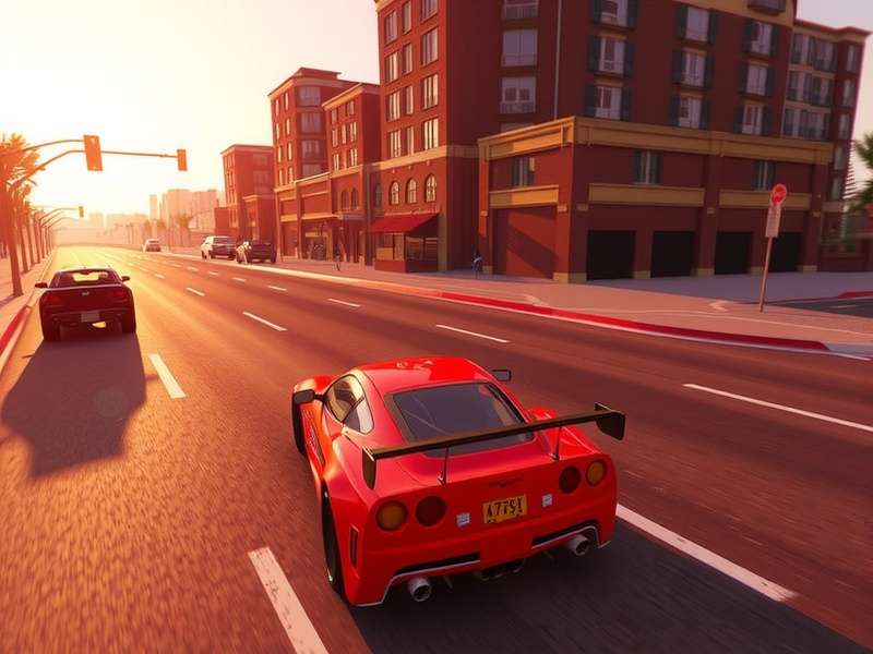 CarX Street PS5 gameplay screenshot showing high-speed street racing with custom cars