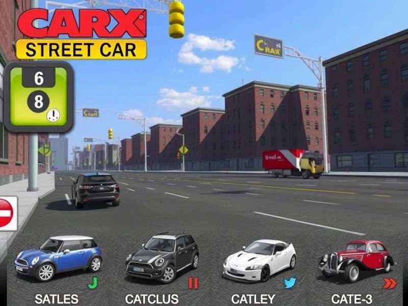 CarX Street car list showcase — premium sports cars and tuners lined up for action