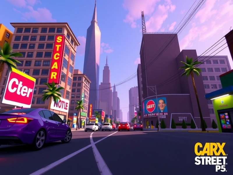 CarX Street PS5 gameplay screenshot showing high-speed street racing on PlayStation 5