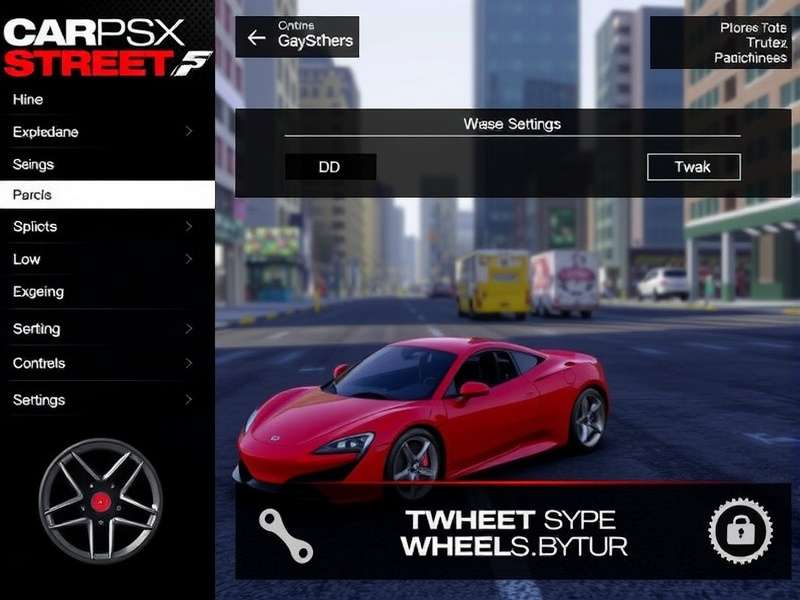 CarX Street PS5 racing wheel setup with Logitech G29 on a racing rig