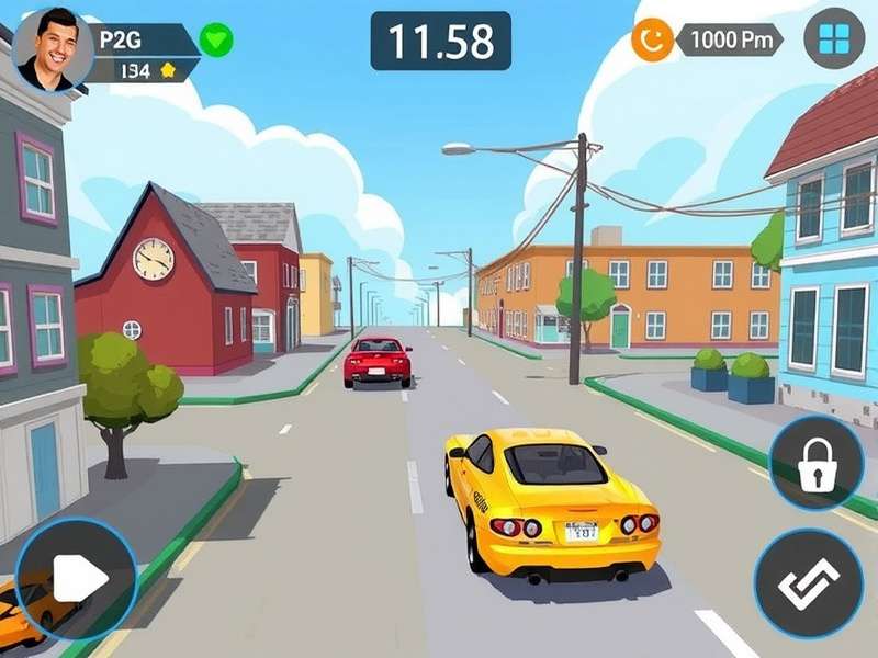 CarX Street gameplay screenshot showing a sports car drifting on a neon-lit city street at night