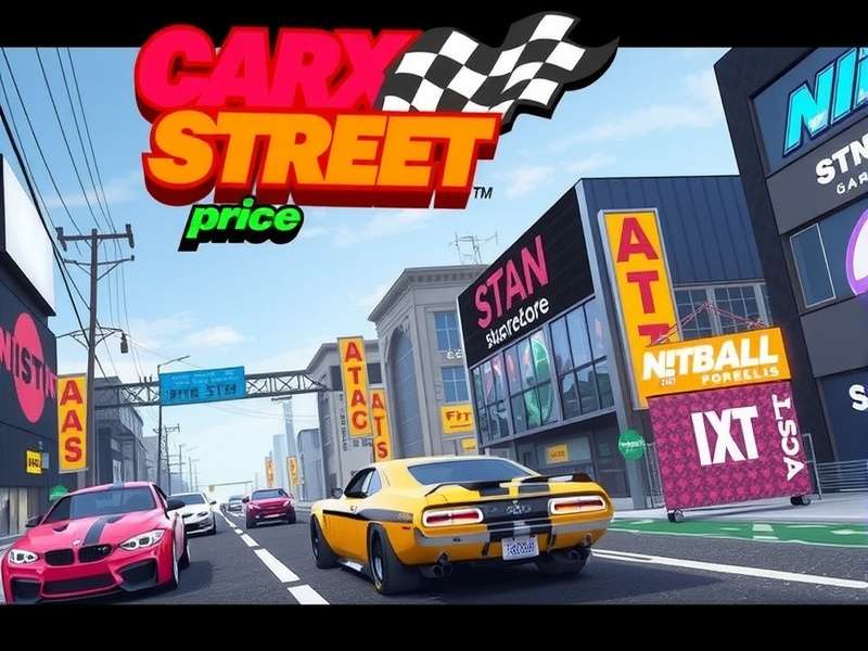 CarX Street gameplay showing a sports car on a neon-lit Indian highway at sunset